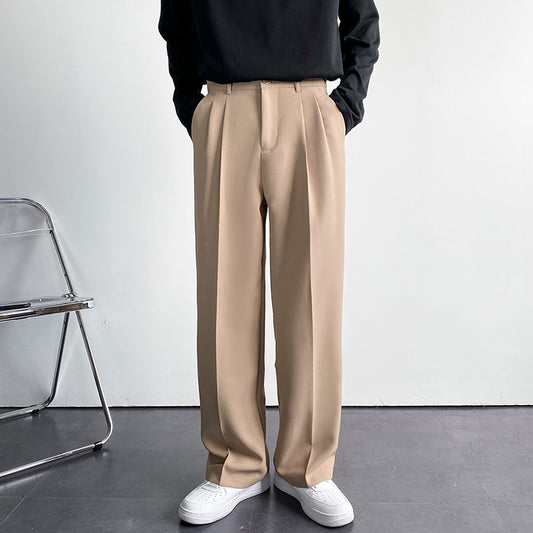 Ins Spring And Summer Fall Wide-leg Trousers Men's Loose Straight-leg Trousers Men's Drape Very Pants